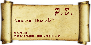 Panczer Dezső névjegykártya